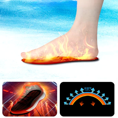 USB Rechargeable Heated Insoles Size 35-46 DIY Customizable Electric Heated Shoes Pad for Outdoor Skiing Winter Foot Warmers