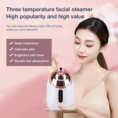 Face Steamer Household Facial Cleansing Sprayer Hydrating Face Cold Spray Hot Spray Warm Spray Three-In-One Beauty Salon Care