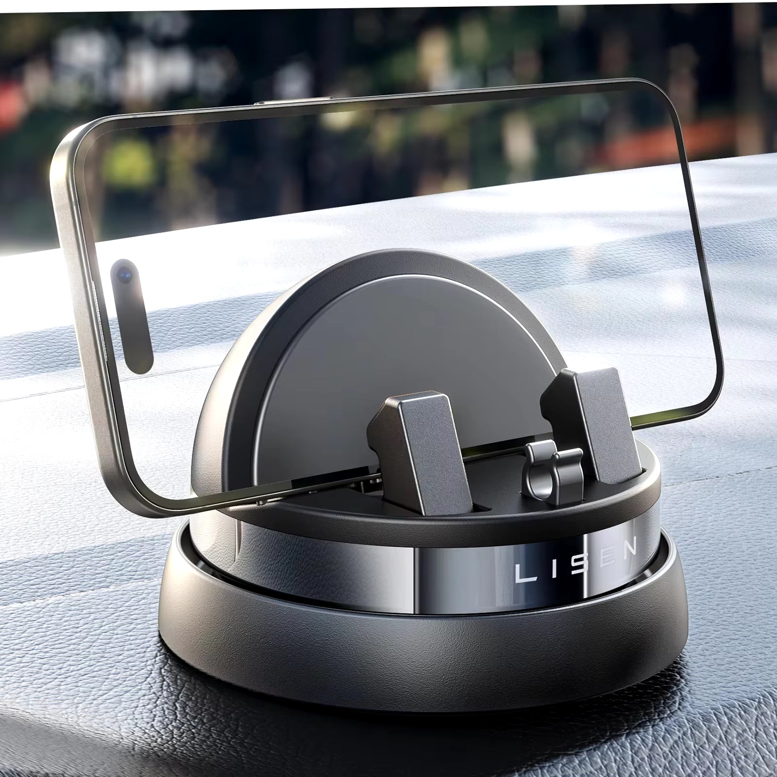 LISEN Car Phone Holder Mount Dashboard,360° Rotatable Dashboard Cell Phone Holder,Multifunctional Phone Mount for Iphone Samsung